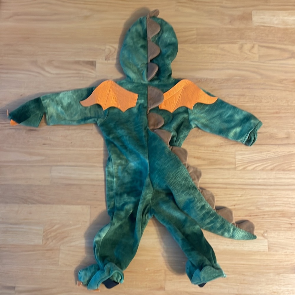 Infant Baby Toddler Green Dinosaur Dragon Costume, full zip, size 12 mo - Picture 3 of 11